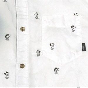 Peanuts x Vans White Button Down Shirt Snoopy ✨😎